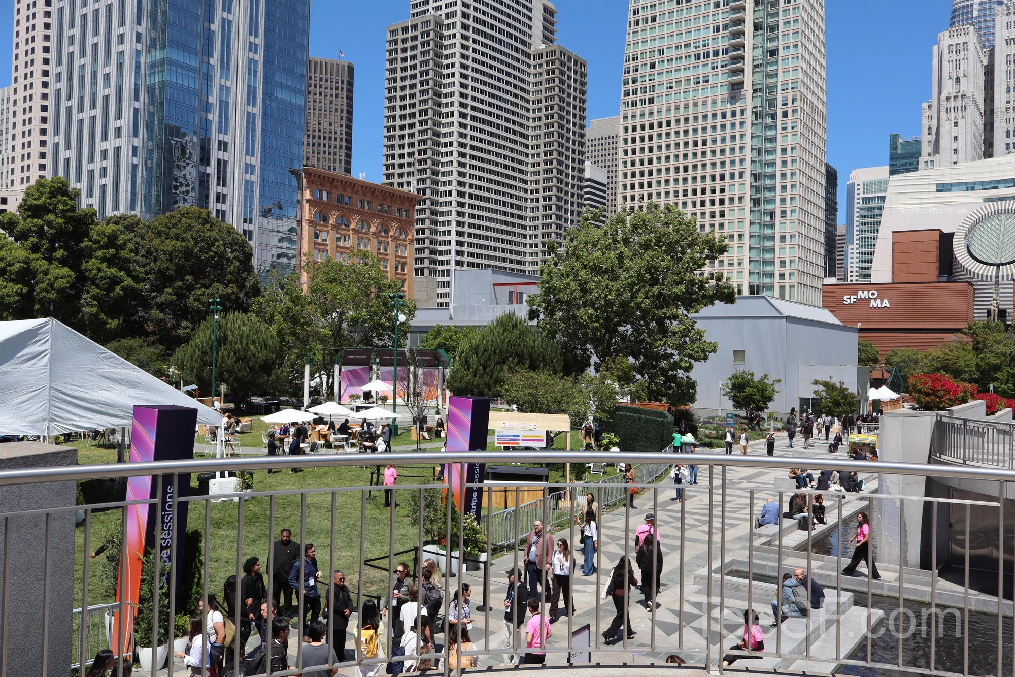 stripe Sessions Outdoor Garden And Crowds at Stripe Sessions 2026 in San Francisco.